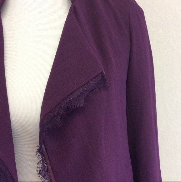 ANTHROPOLOGIE Elevenses Purple Lace Accent Blazer - Picture 5 of 7